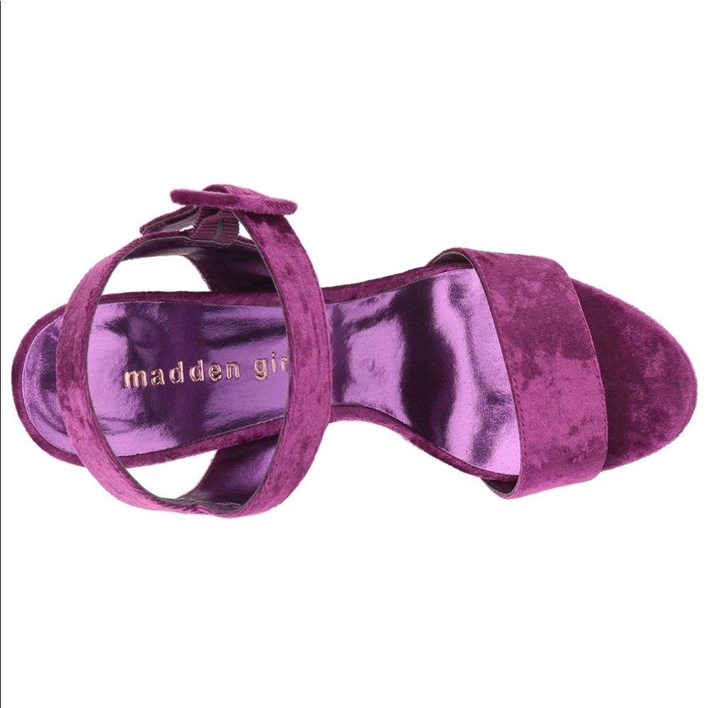 Madden Girl Velvet Fuchsia Heels - Picture 5 of 8